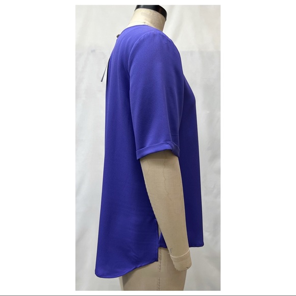 Chico's Purple Pullover High Low 3/4 Sleeve Blouse - Picture 5 of 14